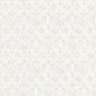 Обои виниловые на флизелиновой основе Дамаск мотив, белый Обои виниловые на флизелиновой основе Дамаск мотив, белый