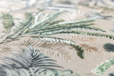 Обои виниловые Оазис мотив, тёмный зелёный Обои виниловые Оазис мотив, тёмный зелёный