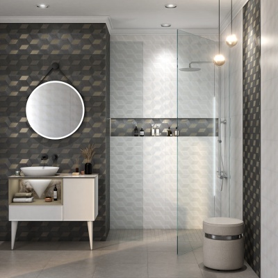 Тумба CONO подвесная с открытой полкой и ящиками 97, белая матовая-лимо Тумба CONO подвесная с открытой полкой и ящиками 97, белая матовая-лимо