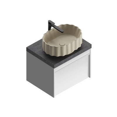 Тумба MODULA подвесная 60 с ящиком 1+1, белая глянцевая Тумба MODULA подвесная 60 с ящиком 1+1, белая глянцевая