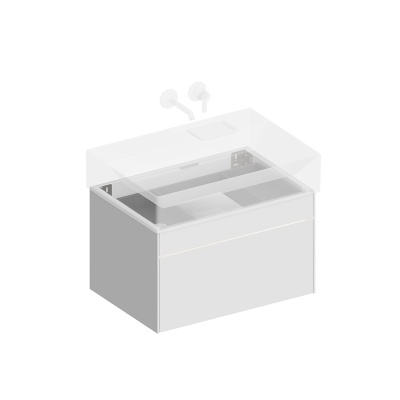 Тумба LOGICA подвесная 2 ящика 70 см, белоснежный