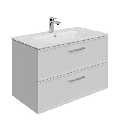 Тумба PIANO Classic подвесная 85 см, 2 ящика, ясень белый матовый Тумба PIANO Classic подвесная 85 см, 2 ящика, ясень белый матовый