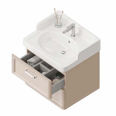 Тумба POMPEI напольная с 2 ящиками 60, камео бежевый глянцевый Тумба POMPEI напольная с 2 ящиками 60, камео бежевый глянцевый