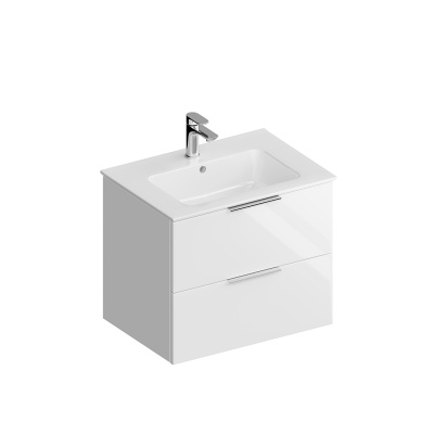 Тумба PIANO Forte подвесная 65 см, 2 ящика, белый глянцевый