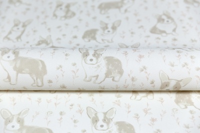 Обои виниловые на флизелиновой основе Уик-энд мотив, бежевый корги